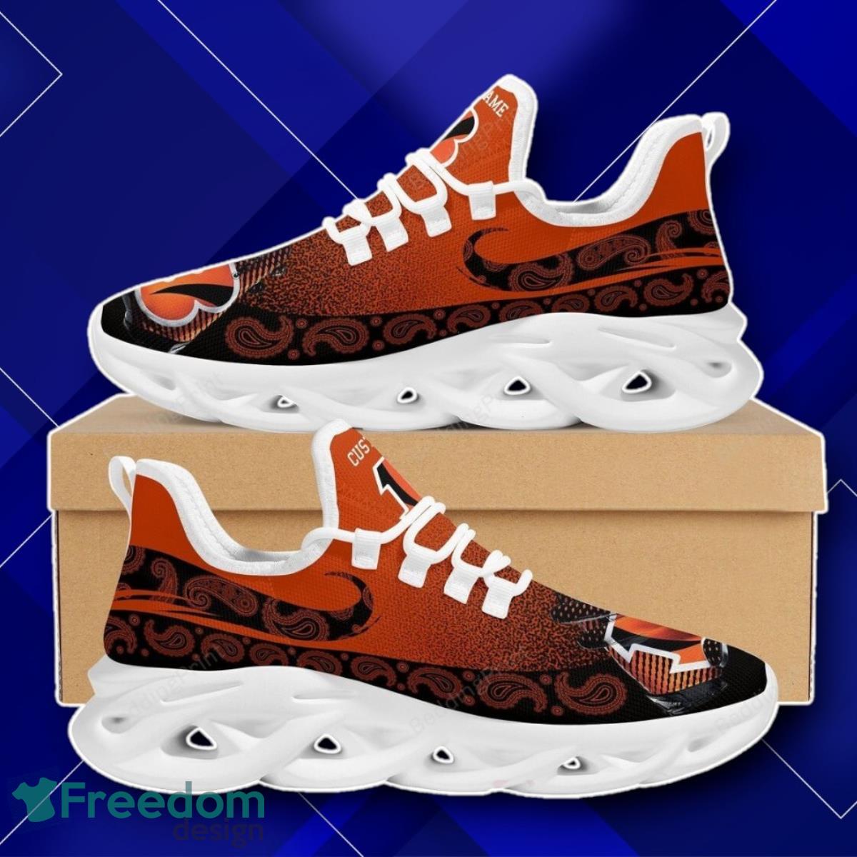 Cincinnati Bengals NFL Hot Orange Color Max Soul Shoes Lovely Gift image Cincinnati Bengals NFL Hot Orange Color Max Soul Shoes Lovely Gift Product Photo 1