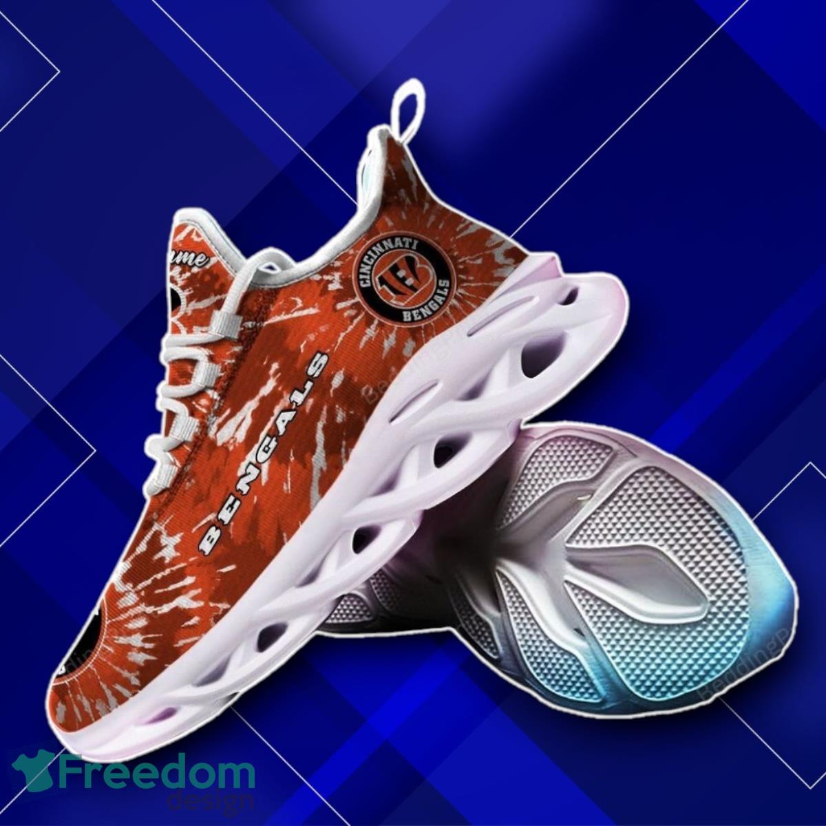 Cincinnati Bengals NFL White Mix Orange Max Soul Shoes Lovely Gift Fan Gift image Cincinnati Bengals NFL White Mix Orange Max Soul Shoes Lovely Gift Fan Gift Product Photo 1