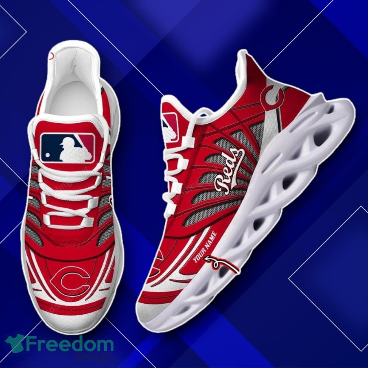 Cincinnati Reds Custom Name MLB Max Soul Shoes Impressive Gift image Cincinnati Reds Custom Name MLB Max Soul Shoes Impressive Gift Product Photo 1