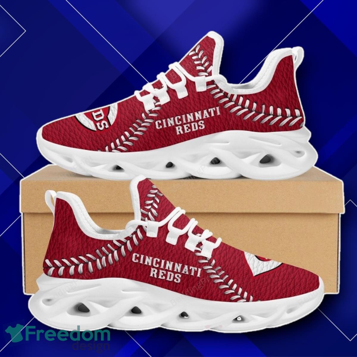 Cincinnati Reds MLB Baseball Teams Red Color Max Soul Shoes Impressive Gift image Cincinnati Reds MLB Baseball Teams Red Color Max Soul Shoes Impressive Gift Product Photo 1