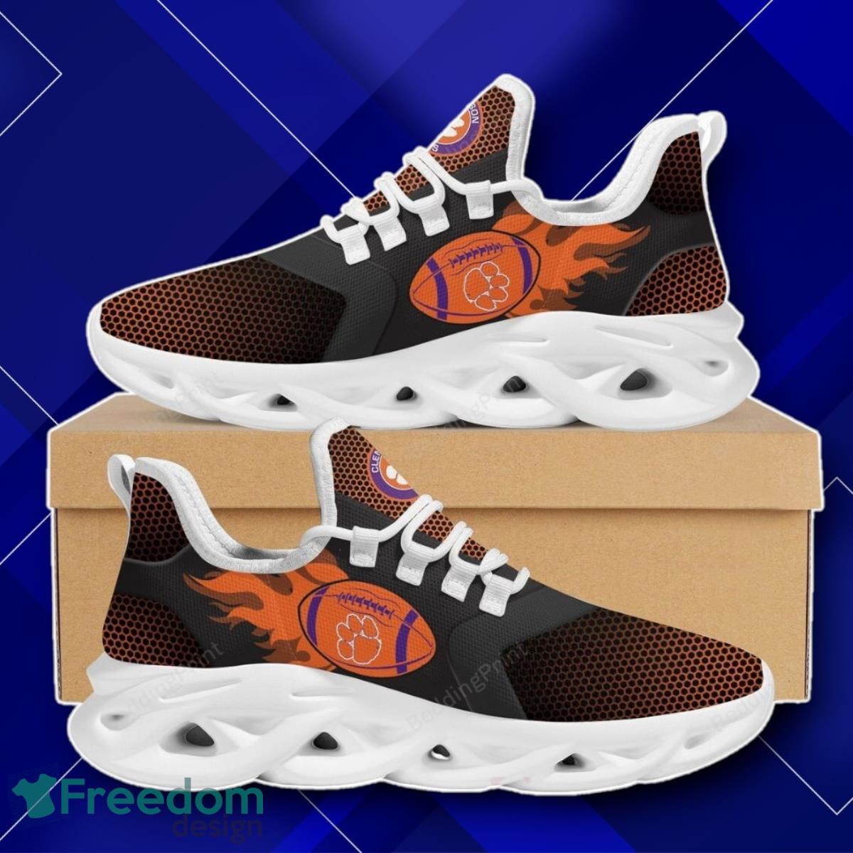 Clemson Tigers Fire NCAA Black Orange Max Soul Shoes Impressive Gift image Clemson Tigers Fire NCAA Black Orange Max Soul Shoes Impressive Gift Product Photo 1