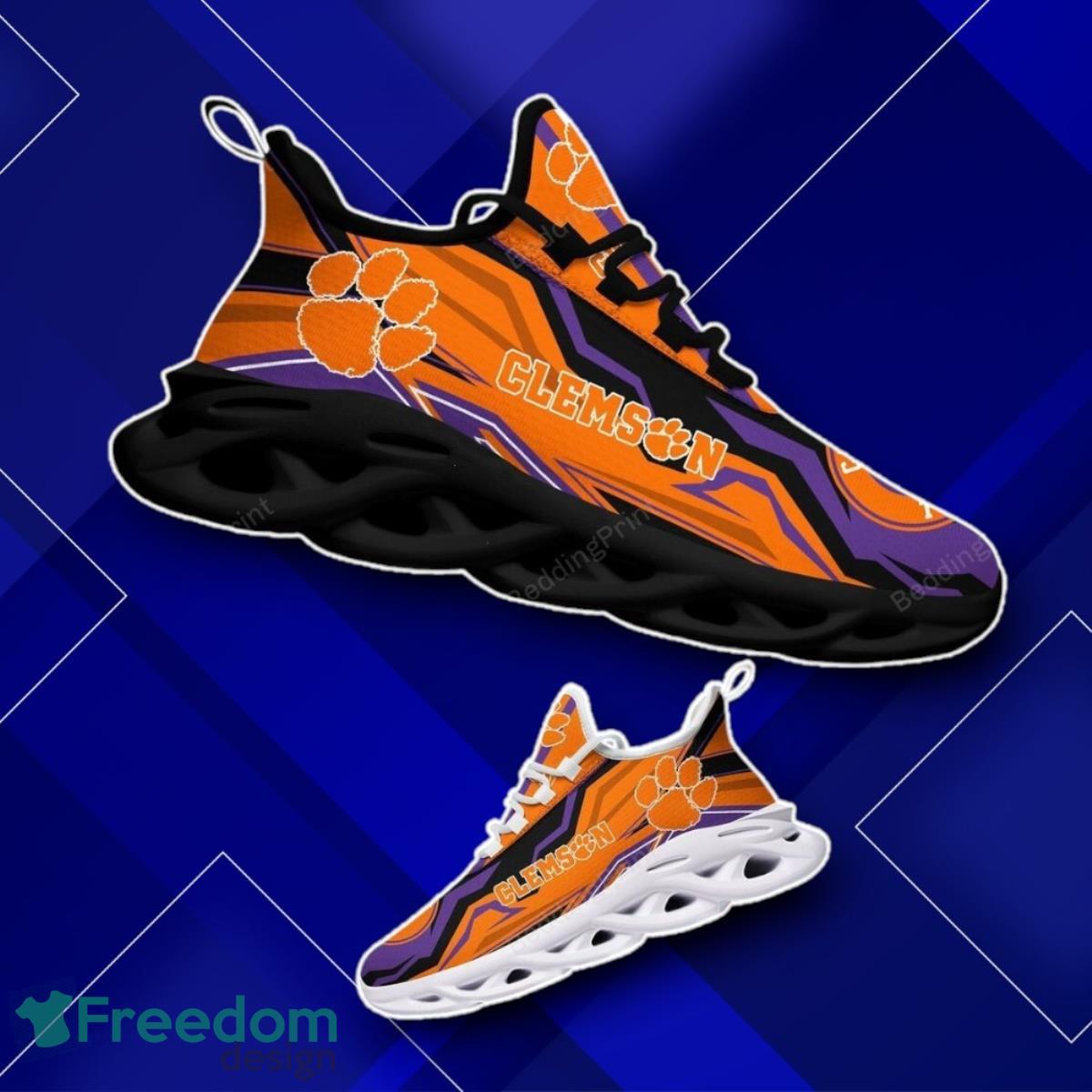 Clemson Tigers NCAA Hot Black Orange Violet Max Soul Shoes Impressive Gift image Clemson Tigers NCAA Hot Black Orange Violet Max Soul Shoes Impressive Gift Product Photo 1