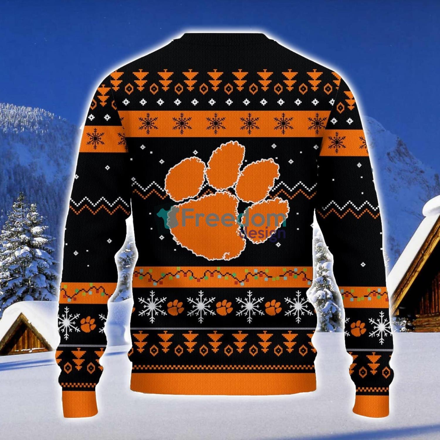 Clemson Tigers Santa Claus Ugly Christmas Sweater Christmas Gift 3D Sweater image Clemson Tigers Santa Claus Ugly Christmas Sweater Christmas Gift 3D Sweater Product Photo 2