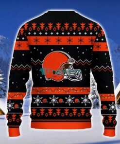 Cleveland Browns Santa Claus Ugly Christmas Sweater Christmas Gift 3D Sweater Product Photo 2