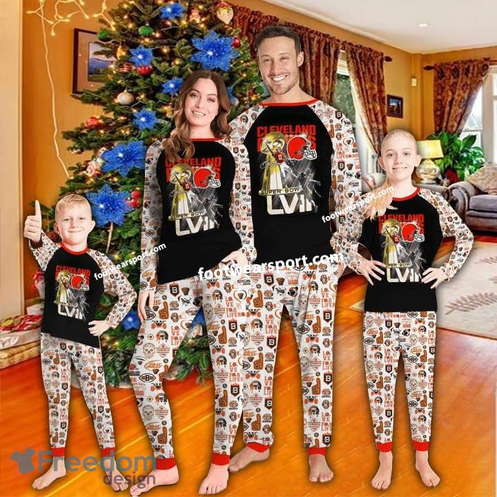 Cleveland Browns Super Bowl Christmas Pajamas Set Family Kid Men Women image Cleveland Browns Super Bowl Christmas Pajamas Set Family Kid Men Women - Cleveland Browns Super Bowl Christmas Pajamas Set Family Kid Men Women