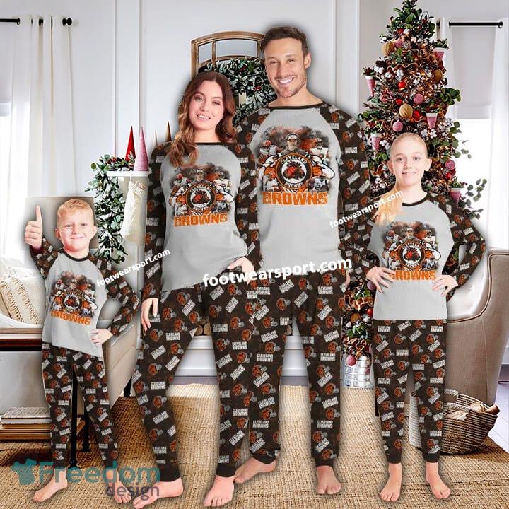 Cleveland Browns Transfer Xmas Family Pajamas Set Kid Men Women image Cleveland Browns Transfer Xmas Family Pajamas Set Kid Men Women - Cleveland Browns Transfer Xmas Family Pajamas Set Kid Men Women