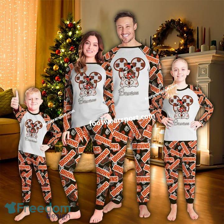 Cleveland Browns Xmas Pajamas Set Family For Adult image Cleveland Browns Xmas Pajamas Set Family For Adult - Cleveland Browns Xmas Pajamas Set Family For Adult