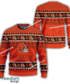 Cleveland Browns Xmas Pattern Ugly Christmas Sweater Gift Holidays