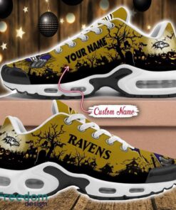 Custom Name NFL Baltimore Ravens Halloween Day Gift Air Cushion Sports Shoes For Men And Women