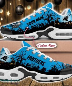 Custom Name NFL Carolina Panthers Halloween Day Gift Air Cushion Sports Shoes For Men And Women