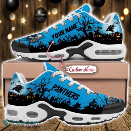 Custom Name NFL Carolina Panthers Halloween Day Gift Air Cushion Sports Shoes For Men And Women Product Photo 1