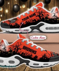 Custom Name NFL Cleveland Browns Halloween Day Gift Air Cushion Sports Shoes For Men And Women