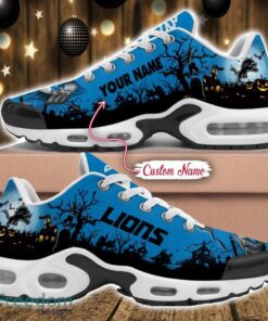 Custom Name NFL Detroit Lions Halloween Day Gift Air Cushion Sports Shoes For Men And Women