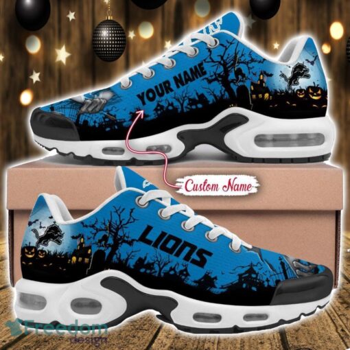 Custom Name NFL Detroit Lions Halloween Day Gift Air Cushion Sports Shoes For Men And Women Product Photo 1