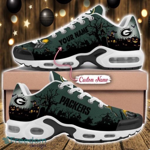 Custom Name NFL Green Bay Packers Halloween Day Gift Air Cushion Sports Shoes For Men And Women Product Photo 1