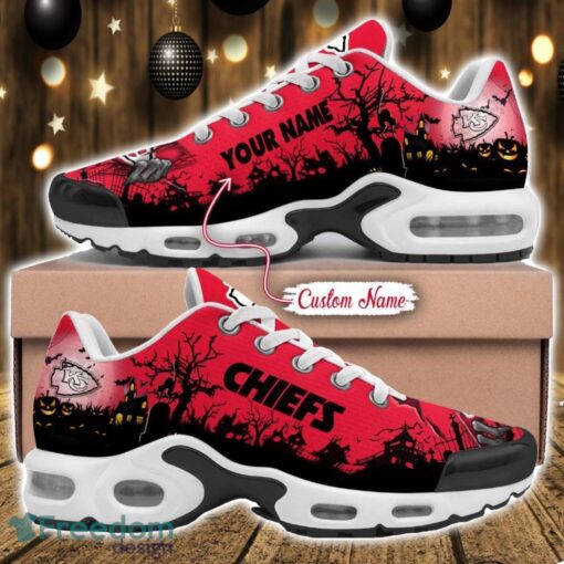 Custom Name NFL Kansas City Chiefs Halloween Day Gift Air Cushion Sports Shoes For Men And Women Product Photo 1