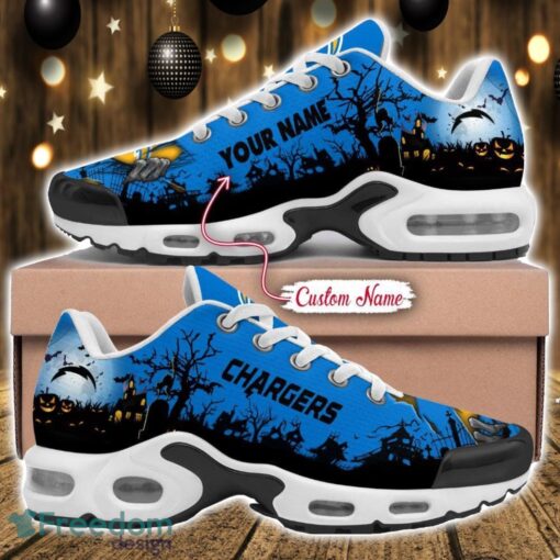 Custom Name NFL Los Angeles Chargers Halloween Day Gift Air Cushion Sports Shoes For Men And Women Product Photo 1