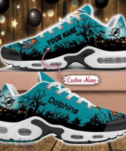 Custom Name NFL Miami Dolphins Halloween Day Gift Air Cushion Sports Shoes For Men And Women