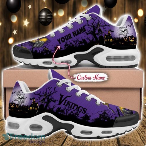 Custom Name NFL Minnesota Vikings Halloween Day Gift Air Cushion Sports Shoes For Men And Women Product Photo 1