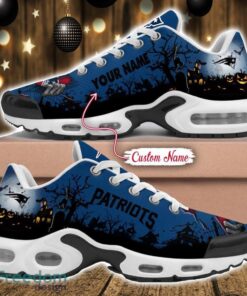 Custom Name NFL New England Patriots Halloween Day Gift Air Cushion Sports Shoes For Men And Women