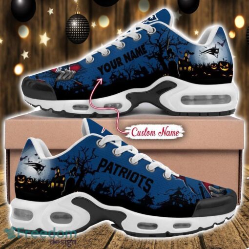 Custom Name NFL New England Patriots Halloween Day Gift Air Cushion Sports Shoes For Men And Women Product Photo 1