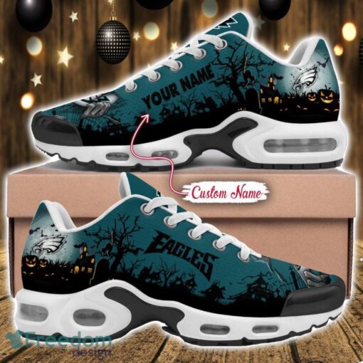 Custom Name NFL Philadelphia Eagles Halloween Day Gift Air Cushion Sports Shoes For Men And Women Product Photo 1