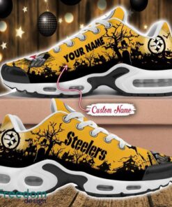 Custom Name NFL Pittsburgh Steelers Halloween Day Gift Air Cushion Sports Shoes For Men And Women