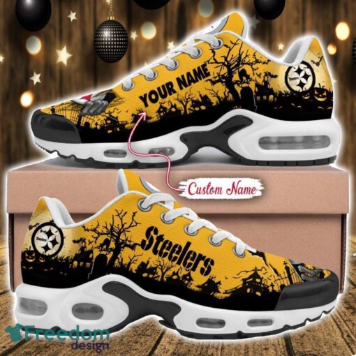 Custom Name NFL Pittsburgh Steelers Halloween Day Gift Air Cushion Sports Shoes For Men And Women Product Photo 1