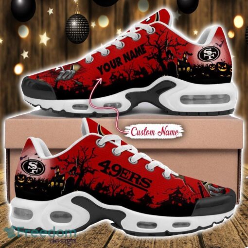 Custom Name NFL San Francisco 49ers Halloween Day Gift Air Cushion Sports Shoes For Men And Women Product Photo 1