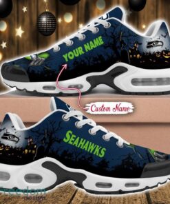 Custom Name NFL Seattle Seahawks Halloween Day Gift Air Cushion Sports Shoes For Men And Women