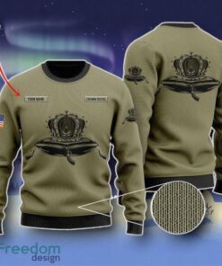 Custom Name U.S Flag Crown Royal Ugly Christmas Sweater Unique Gift