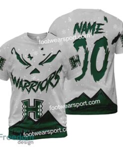 Custom Number And Name Hawaii Rainbow Warriors Grinch Face 3D Hoodie, 3D Tshirt, Sweater AOP For Men, Women - NCAA Hawaii Rainbow Warriors Grinch Face 3D Hoodie, 3D Tshirt, Sweater AOP Custom Number And Name Photo 2