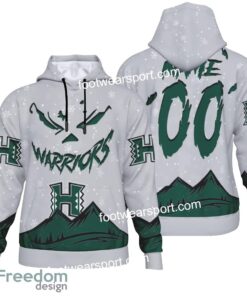 Custom Number And Name Hawaii Rainbow Warriors Grinch Face 3D Hoodie, 3D Tshirt, Sweater AOP For Men, Women