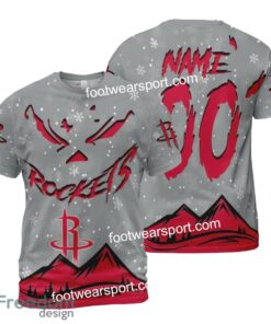Custom Number And Name Houston Rockets Grinch Face 3D Hoodie, 3D Tshirt, Sweater AOP For Fans - NBA Houston Rockets Grinch Face 3D Hoodie, 3D Tshirt, Sweater AOP Custom Number And Name Photo 2