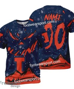 Custom Number And Name Illinois Fighting Illini Grinch Face 3D Hoodie, 3D Tshirt, Sweater AOP For Fans - NCAA Illinois Fighting Illini Grinch Face 3D Hoodie, 3D Tshirt, Sweater AOP Custom Number And Name Photo 2