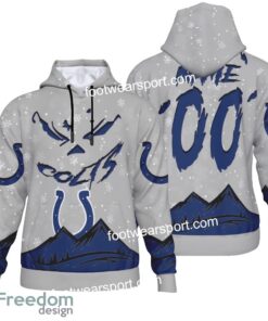 Custom Number And Name Indianapolis Colts Grinch Face 3D Hoodie, 3D Tshirt, Sweater AOP For Fans