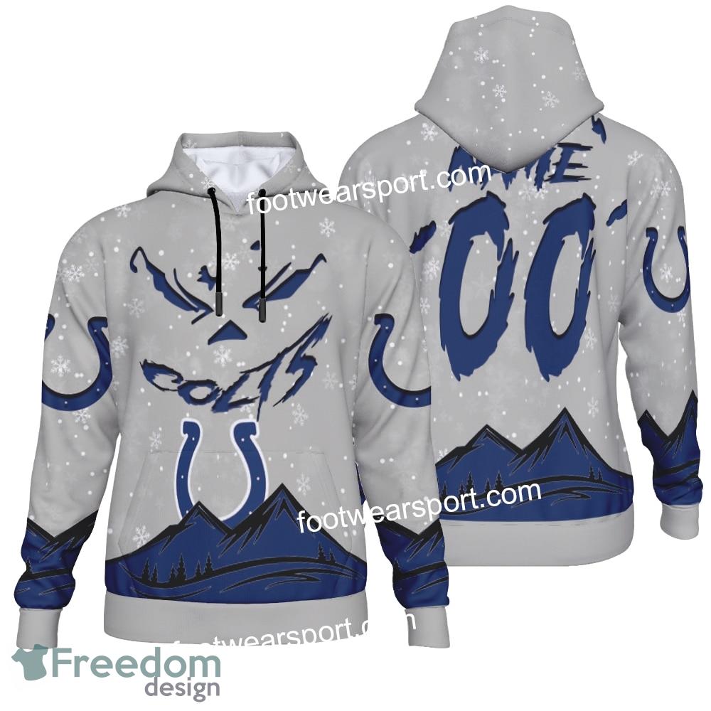Custom Number And Name Indianapolis Colts Grinch Face 3D Hoodie, 3D Tshirt, Sweater AOP For Fans image Custom Number And Name Indianapolis Colts Grinch Face 3D Hoodie, 3D Tshirt, Sweater AOP For Fans - NFL Indianapolis Colts Grinch Face 3D Hoodie, 3D Tshirt, Sweater AOP Custom Number And Name Photo 1