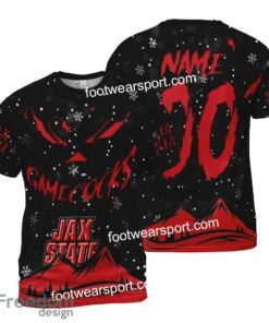 Custom Number And Name Jacksonville State Gamecocks Grinch Face 3D Hoodie, 3D Tshirt, Sweater AOP For Men, Women - NCAA Jacksonville State Gamecocks Grinch Face 3D Hoodie, 3D Tshirt, Sweater AOP Custom Number And Name Photo 2