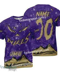 Custom Number And Name James Madison Dukes Grinch Face 3D Hoodie, 3D Tshirt, Sweater AOP For Fans - NCAA James Madison Dukes Grinch Face 3D Hoodie, 3D Tshirt, Sweater AOP Custom Number And Name Photo 2