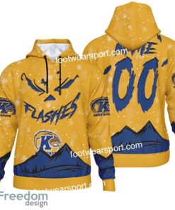 Custom Number And Name Kent State Golden Flashes Grinch Face 3D Hoodie, 3D Tshirt, Sweater AOP For Adult