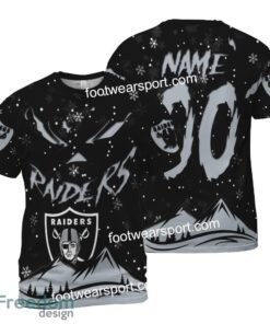 Custom Number And Name Las Vegas Raiders Grinch Face 3D Hoodie, 3D Tshirt, Sweater AOP For Adult - NFL Las Vegas Raiders Grinch Face 3D Hoodie, 3D Tshirt, Sweater AOP Custom Number And Name Photo 2