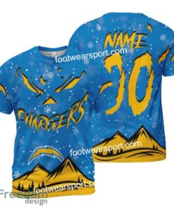 Custom Number And Name Los Angeles Chargers Grinch Face 3D Hoodie, 3D Tshirt, Sweater AOP For Men, Women - NFL Los Angeles Chargers Grinch Face 3D Hoodie, 3D Tshirt, Sweater AOP Custom Number And Name Photo 2