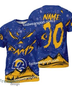 Custom Number And Name Los Angeles Rams Grinch Face 3D Hoodie, 3D Tshirt, Sweater AOP For Fans - NFL Los Angeles Rams Grinch Face 3D Hoodie, 3D Tshirt, Sweater AOP Custom Number And Name Photo 2