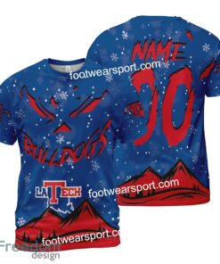 Custom Number And Name Louisiana Tech Bulldogs Grinch Face 3D Hoodie, 3D Tshirt, Sweater AOP For Adult - NCAA Louisiana Tech Bulldogs Grinch Face 3D Hoodie, 3D Tshirt, Sweater AOP Custom Number And Name Photo 2