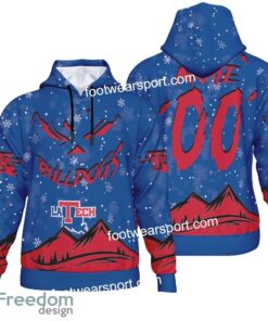 Custom Number And Name Louisiana Tech Bulldogs Grinch Face 3D Hoodie, 3D Tshirt, Sweater AOP For Adult Custom Number And Name Louisiana Tech Bulldogs Grinch Face 3D Hoodie, 3D Tshirt, Sweater AOP For Adult