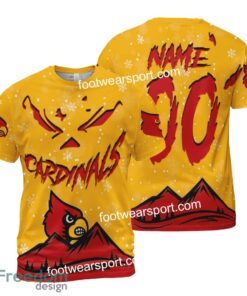 Custom Number And Name Louisville Cardinals Grinch Face 3D Hoodie, 3D Tshirt, Sweater AOP For Men, Women - NCAA Louisville Cardinals Grinch Face 3D Hoodie, 3D Tshirt, Sweater AOP Custom Number And Name Photo 2