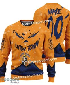 Custom Number And Name Luton Town Grinch Face 3D Hoodie, 3D Tshirt, Sweater AOP For Adult - EPL Luton Town Grinch Face 3D Hoodie, 3D Tshirt, Sweater AOP Custom Number And Name Photo 3