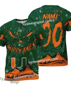 Custom Number And Name Miami (FL) Hurricanes Grinch Face 3D Hoodie, 3D Tshirt, Sweater AOP For Fans - NCAA Miami (FL) Hurricanes Grinch Face 3D Hoodie, 3D Tshirt, Sweater AOP Custom Number And Name Photo 2