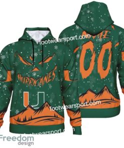 Custom Number And Name Miami (FL) Hurricanes Grinch Face 3D Hoodie, 3D Tshirt, Sweater AOP For Fans Custom Number And Name Miami (FL) Hurricanes Grinch Face 3D Hoodie, 3D Tshirt, Sweater AOP For Fans