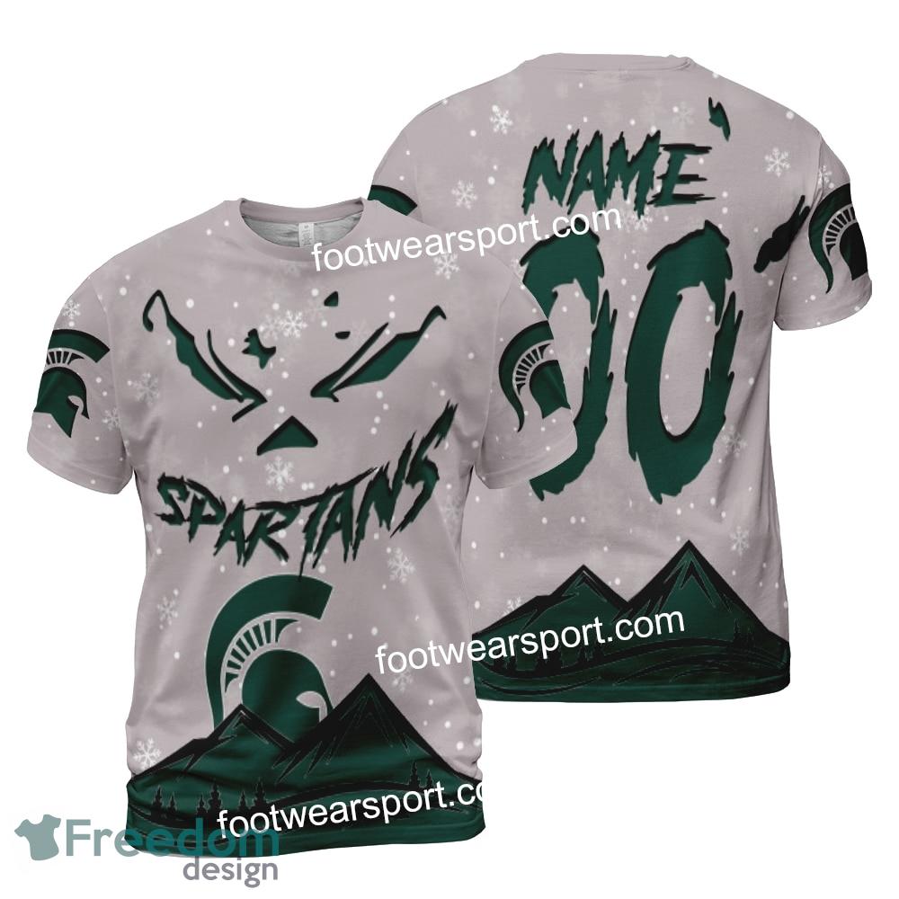 Custom Number And Name Michigan State Spartans Grinch Face 3D Hoodie, 3D Tshirt, Sweater AOP Gift Holidays image Custom Number And Name Michigan State Spartans Grinch Face 3D Hoodie, 3D Tshirt, Sweater AOP Gift Holidays - NCAA Michigan State Spartans Grinch Face 3D Hoodie, 3D Tshirt, Sweater AOP Custom Number And Name Photo 2